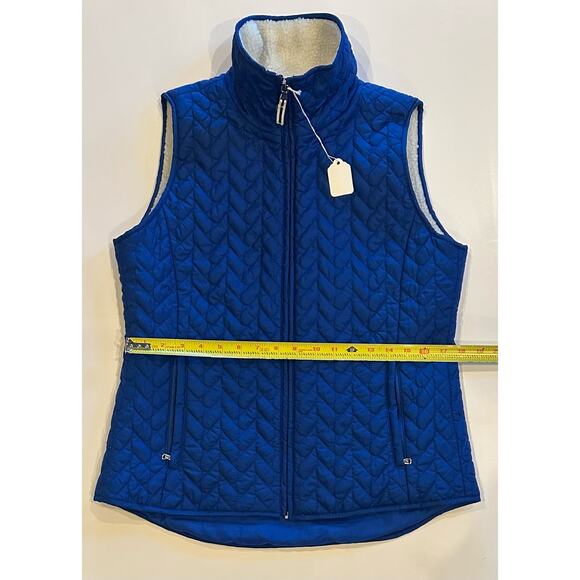Women’s Nautica Sleeveless Vest With Wool Lining Size Medium Royal Blue - Picture 7 of 9